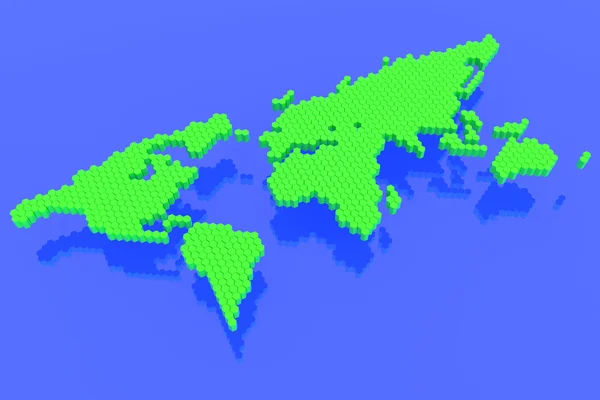 Die grüne Karte der Polygone — Stockfoto