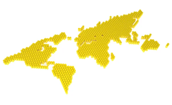 分離された黄色多角形の地図 — ストック写真