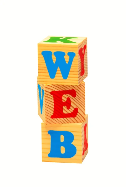 Web houten blokken — Stockfoto