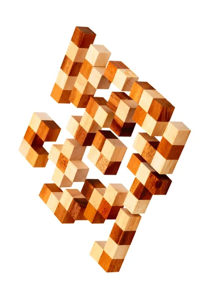 Puzzle of the wooden bars — Stock Photo, Image