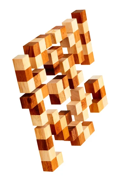 Puzzle das barras de madeira — Fotografia de Stock