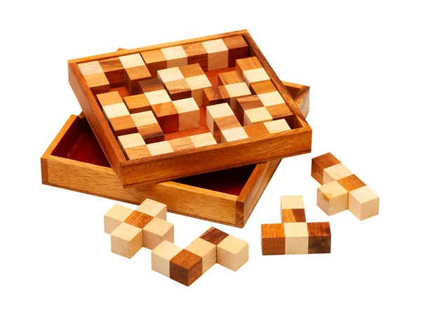 stock image Puzzle of the wooden bars