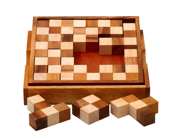 Puzzle de las barras de madera — Foto de Stock