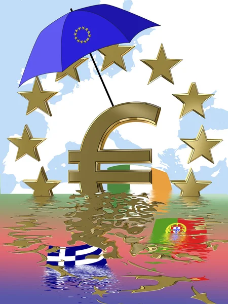 Кризу єврозони — стокове фото