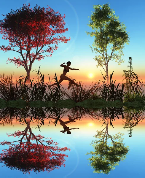 Kvinnliga löpare — Stockfoto