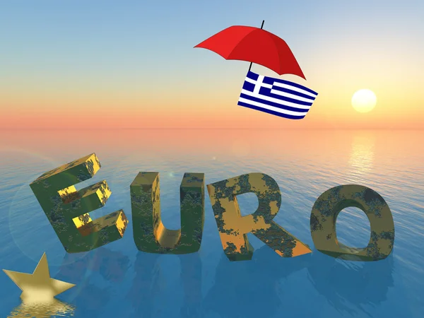 当前欧元危机与希腊 — 图库照片