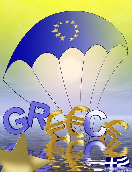 Aktuelle Eurokrise mit Griechenland — Stockfoto