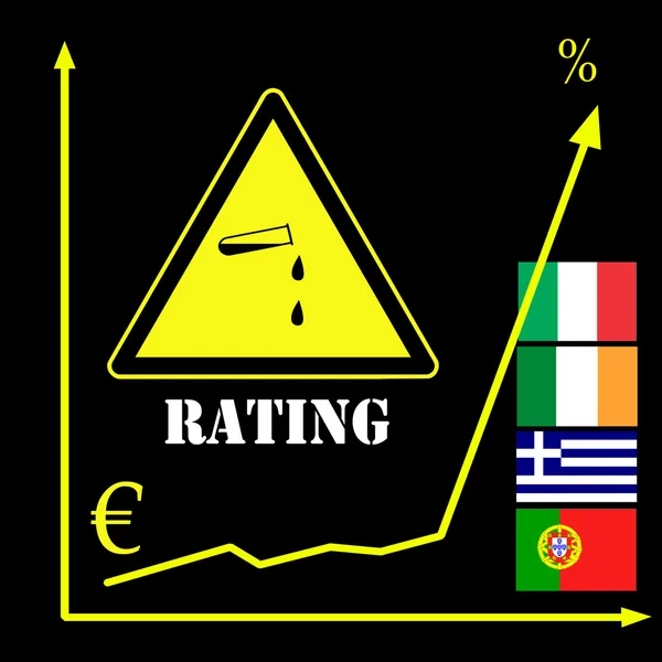 Kreditvärderingsinstitut och euron — Stockfoto