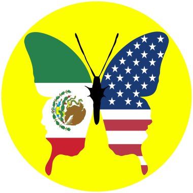 USA and Mexico clipart