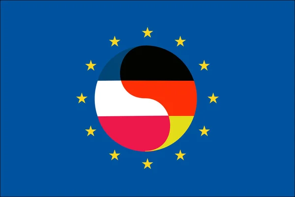 Az Európai Unión belül Franciaország és Németország — Stock Fotó