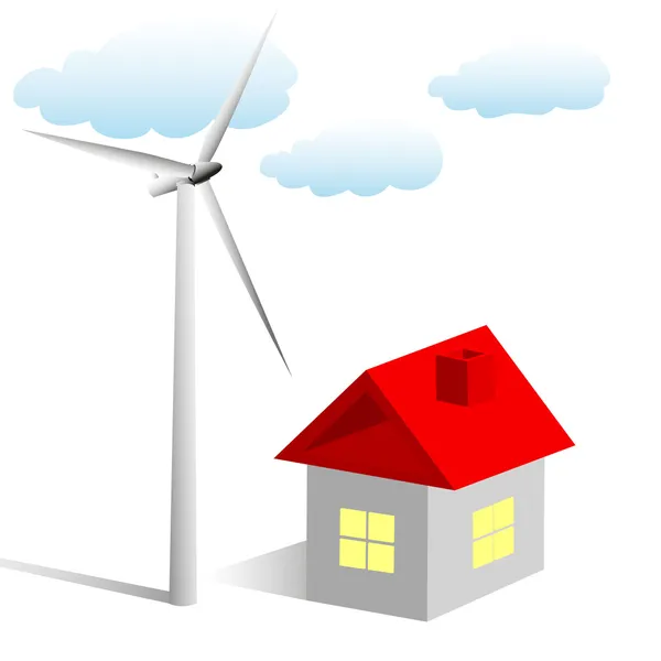 Ev için rüzgar türbini — Stok Vektör