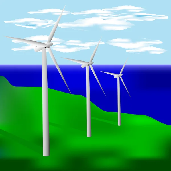 Turbina eólica — Vector de stock