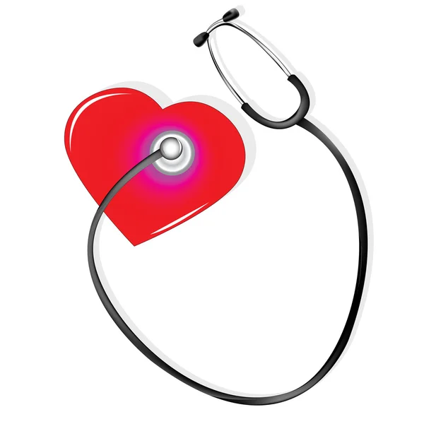 Stethoscoop en hart — Stockvector