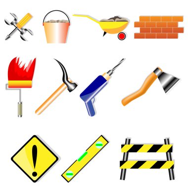 Building icons clipart