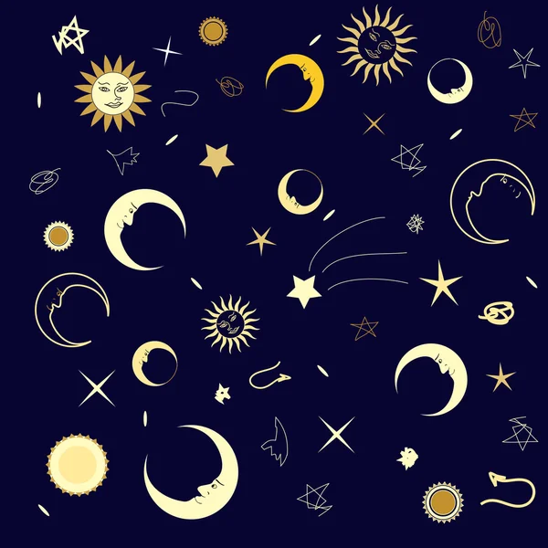 无缝纹理夜晚的天空 — 图库矢量图片