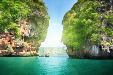 Rockson Railay beach in Krabi Thailand clipart