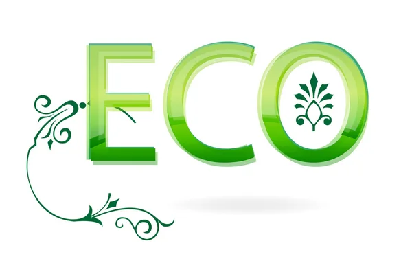 Dekoratives grünes Öko-Symbol — Stockvektor