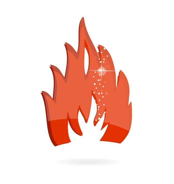 Szkło i jasny ogień czerwony symbol — Wektor stockowy