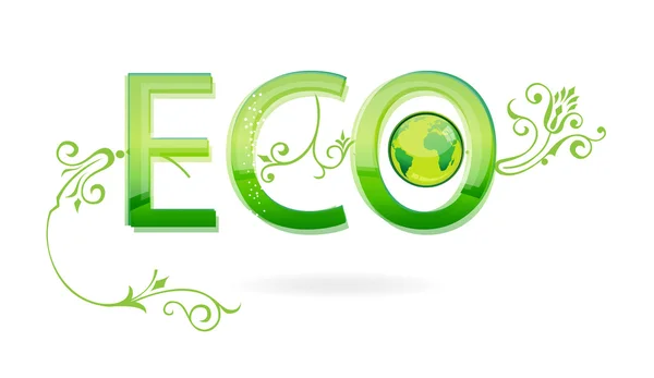 Abstract green eco symbol — Stock Vector