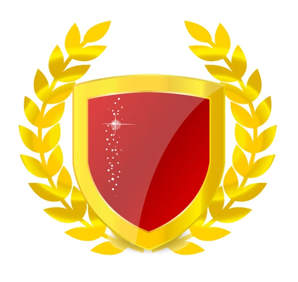 Emblema de oro del escudo de colores — Archivo Imágenes Vectoriales