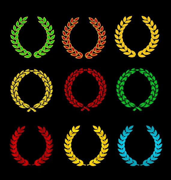 Gouden en gekleurde heraldiek symbolen — Stockvector
