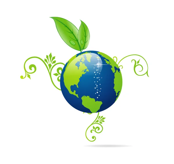 Zelené a modré eco zemské znamení — Stockový vektor