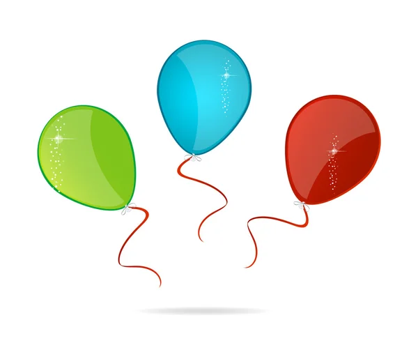Verre et boules d'air de vacances colorées signe — Image vectorielle