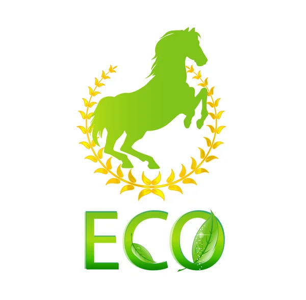 Glas eco symbolen grön färg isolerade — Stock vektor