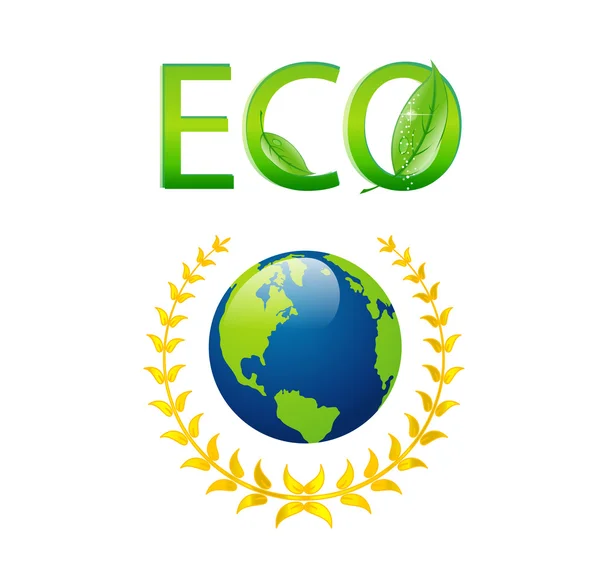 Eco aarde symbool geïsoleerd opslaan — Stockvector