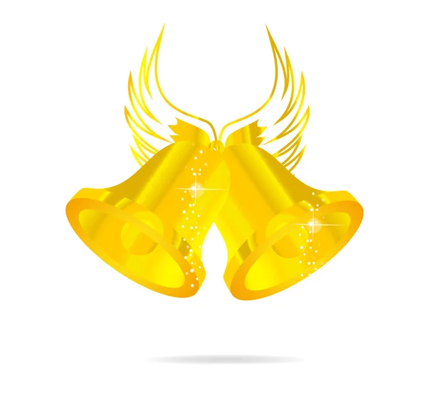 Izolované symbol dvě zlaté zvonky — Stockový vektor