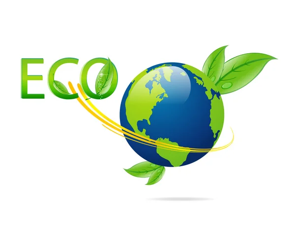 Sklo eco zelené země, samostatný — Stockový vektor