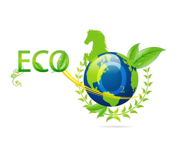 Зеленая природа и эко-синий знак земли — стоковый вектор