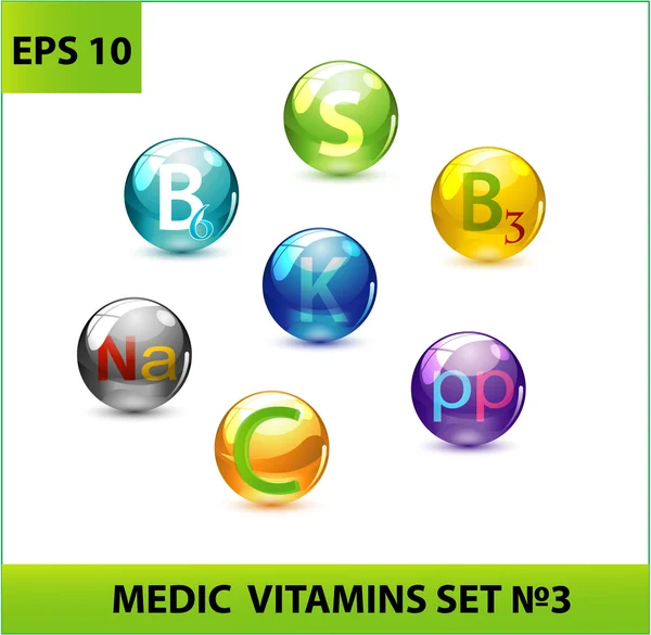 Medic pills set — Stock Vector