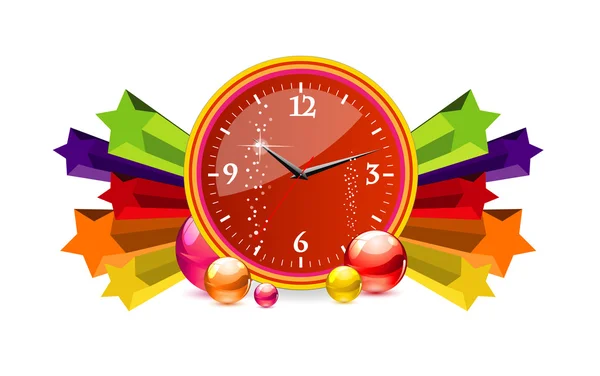 Cronómetro clásico signo de tiempo color rojo — Vector de stock