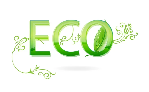 Symbole vert écologique sur le blanc — Image vectorielle