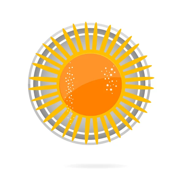 Символ сонця жовтий колір на білому — стоковий вектор