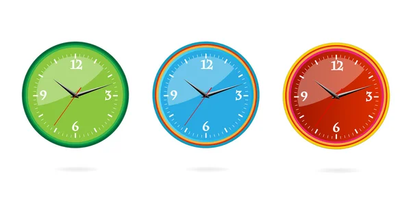 Färgade och kreativa klassiska klockor set — Stock vektor