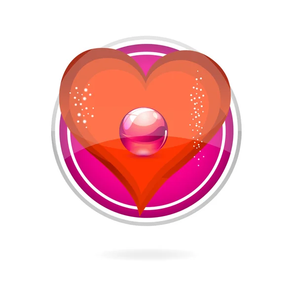 Elegantie hartsymbool op de cirkel — Stockvector