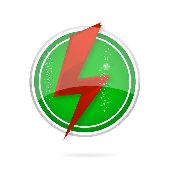 Rotes Stromschild auf dem grünen Kreis — Stockvektor