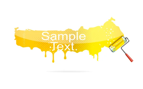 Ferramenta escova brilhante cor amarela isolado — Vetor de Stock