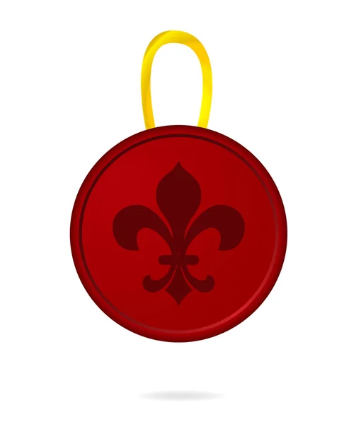 Pressed emblem sign red color — Stock Vector