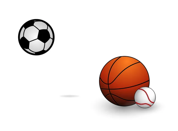 Basketbal en voetbal ballen set symbolen — Stockvector