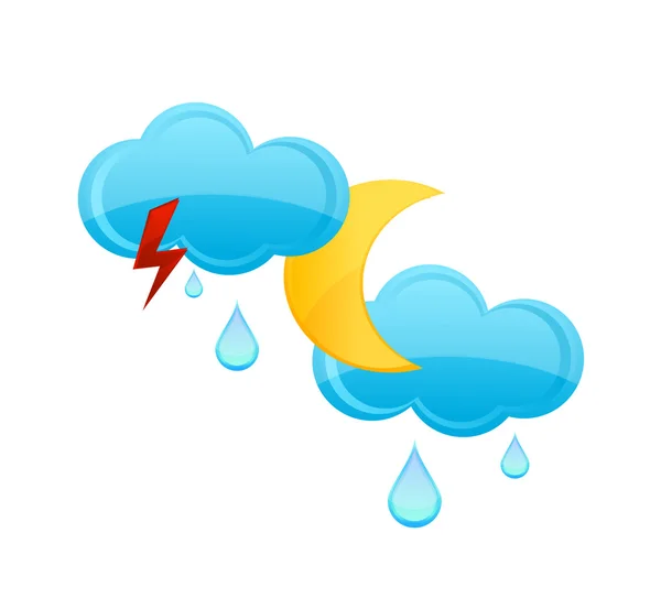 Yağmur damlaları ve bulut işareti — Stok Vektör