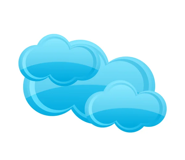 Clima nube símbolo azul color aislado — Vector de stock