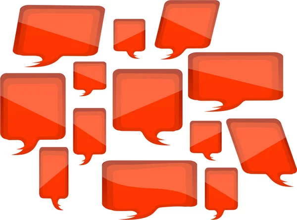 Boutons de message Web info couleur rouge — Image vectorielle