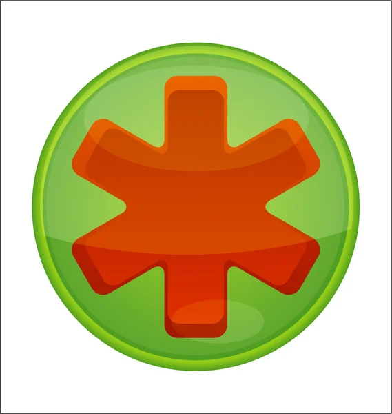 Medic symbool noodgevallen rode kleur geïsoleerd — Stockvector