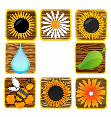 Nature and eco creative symbols set clipart