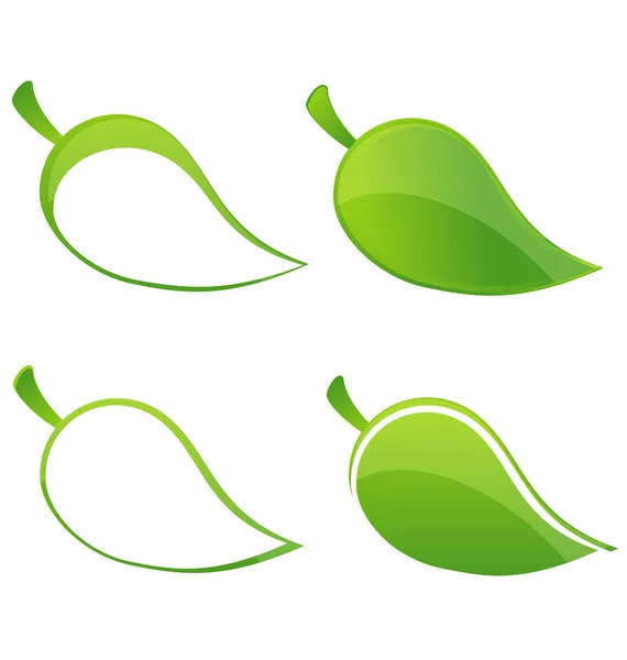 创新的本质枫叶设置绿色颜色 — 图库矢量图片