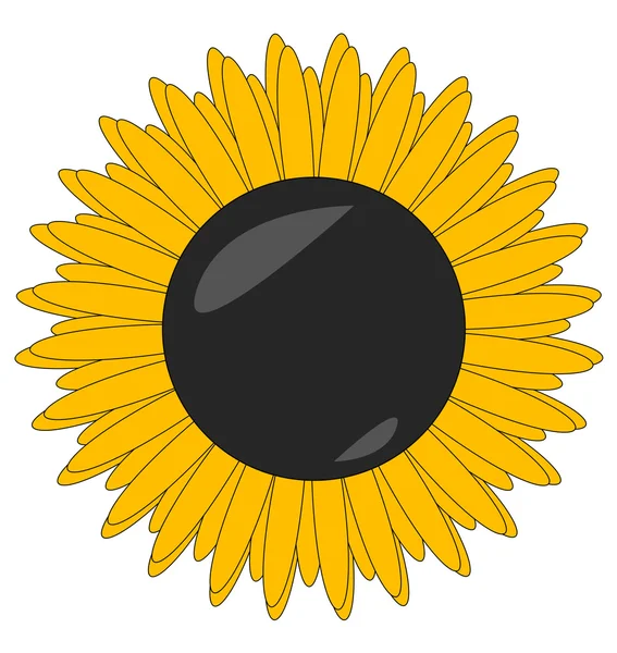Izole ayçiçeği işareti sarı renk — Stok Vektör