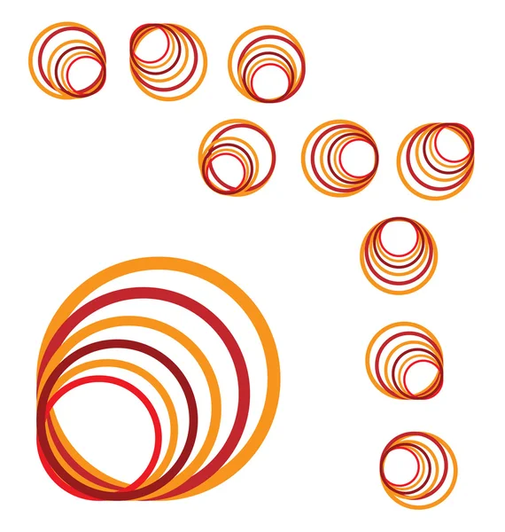 Gekleurde swirl cirkels symbolen geïsoleerde instellen — Stockvector